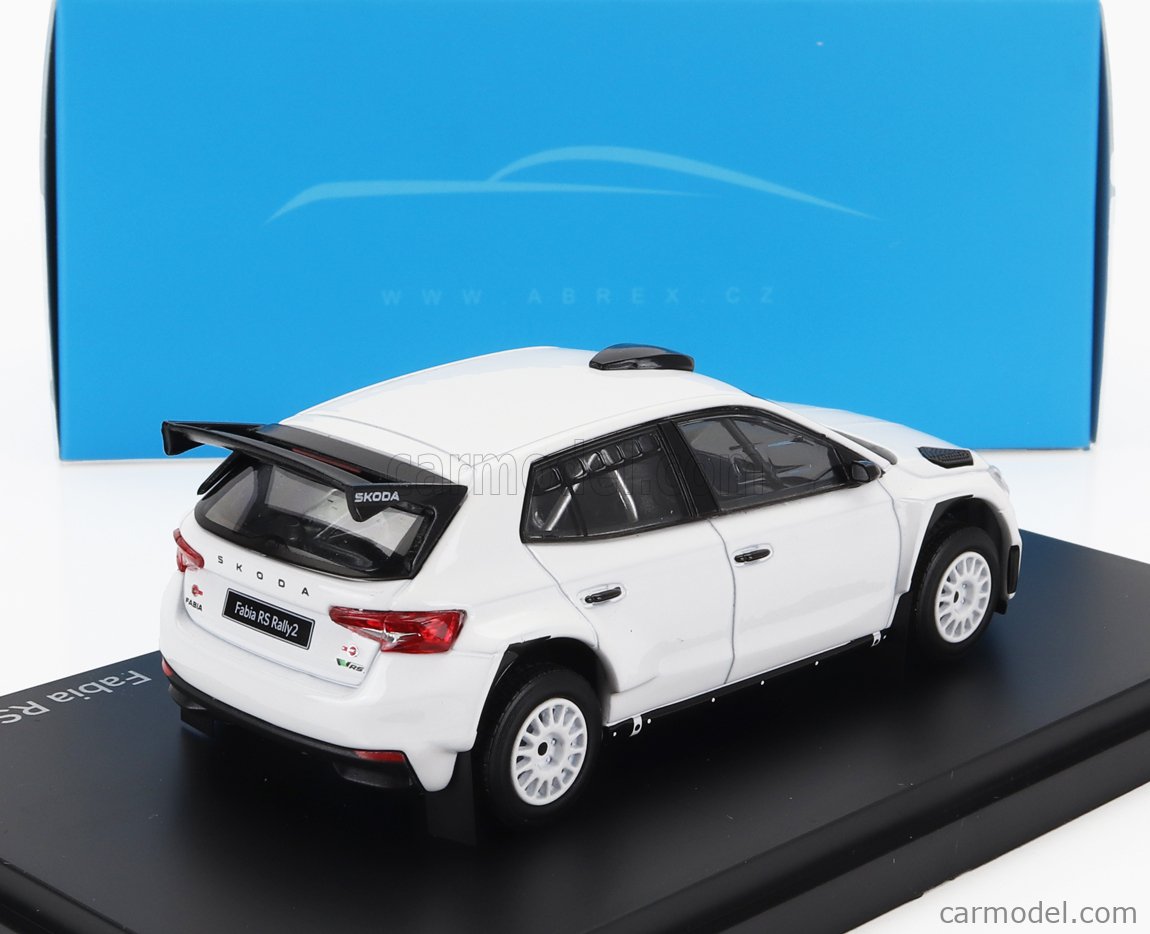 ABREX 143XAB 607E2G Escala 1 43 SKODA FABIA IV RS RALLY2 2022 WHITE