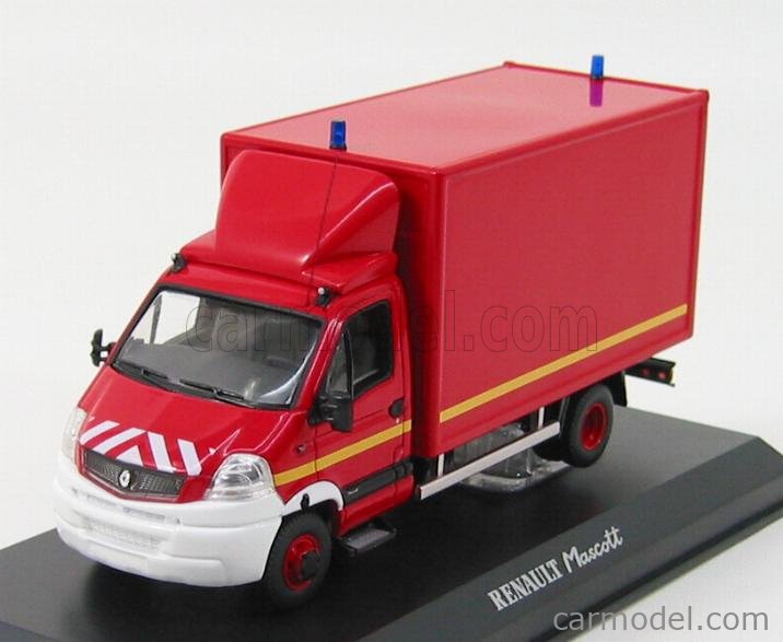 NOREV 518442 Scale 1 43 RENAULT MASCOTT VAN 20m3 2004 FIRE ENGINE RED