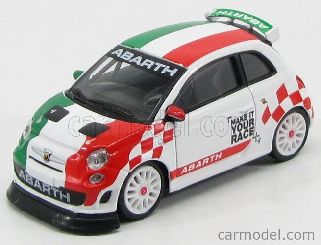 BURAGO BU38112 Scala 1 43 FIAT 500 ABARTH WITH ITALIAN FLAG 2010