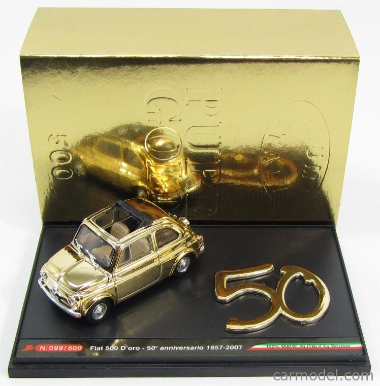 BRUMM PROM S57 07B Echelle 1 43 FIAT 500 D ORO OPEN ROOF 1960