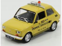 Fiat 125P Milicja Police in Vitrine Die-Cast Fertigmodell 1:43 