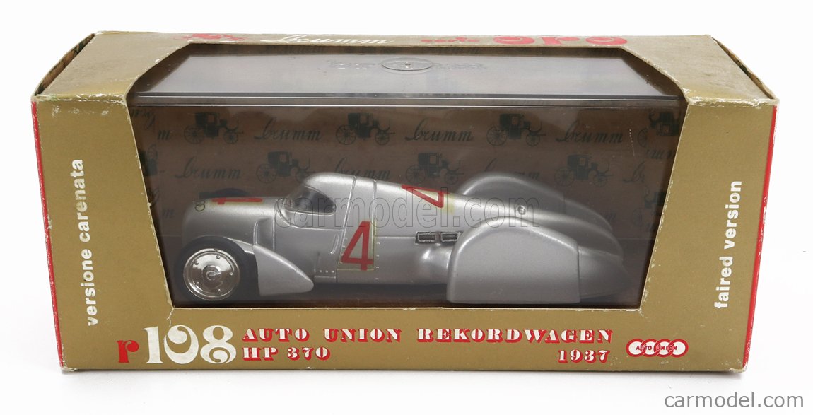 BRUMM R108-OLD Scale 1/43 | AUTO UNION TYPE B N 4 REKORDWAGEN 1937 H ...