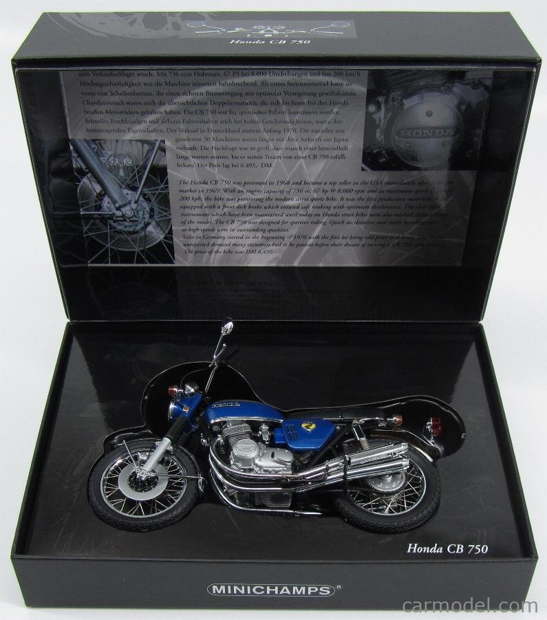 MINICHAMPS 122161004 Scale 1/12 | HONDA CB 750 1969 BLUE MET