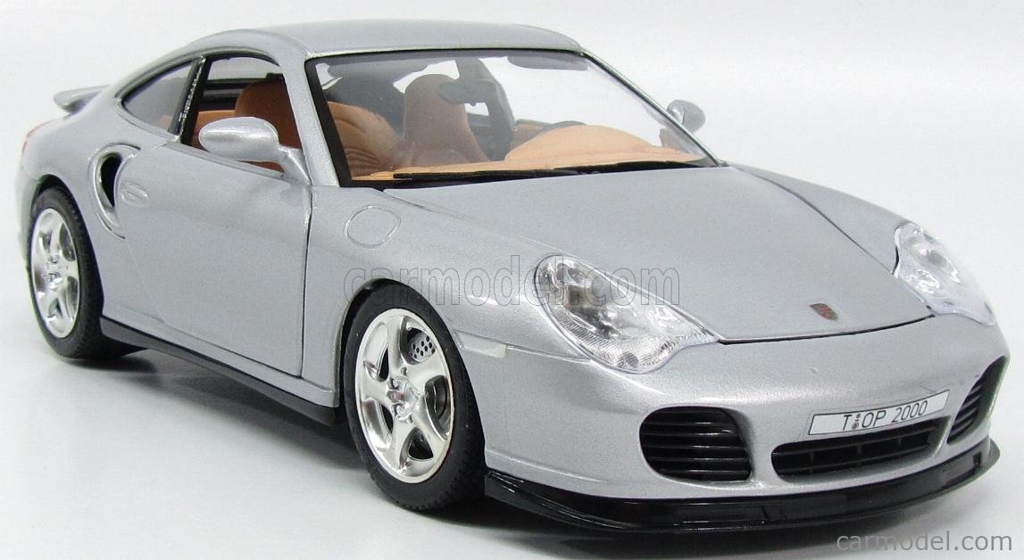 LE704 BURAGO GOLD COLLECTION 33067 Voiture 1/18 Porsche 911 turbo silver