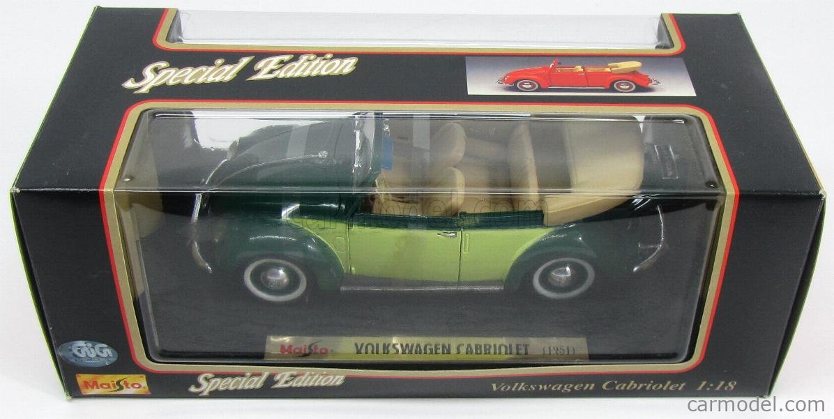 Maisto 1/18 VOLKSWAGEN 1951 レッド Maisto Special Edition Red 1951 Volkswagen Cabriolet 1:18