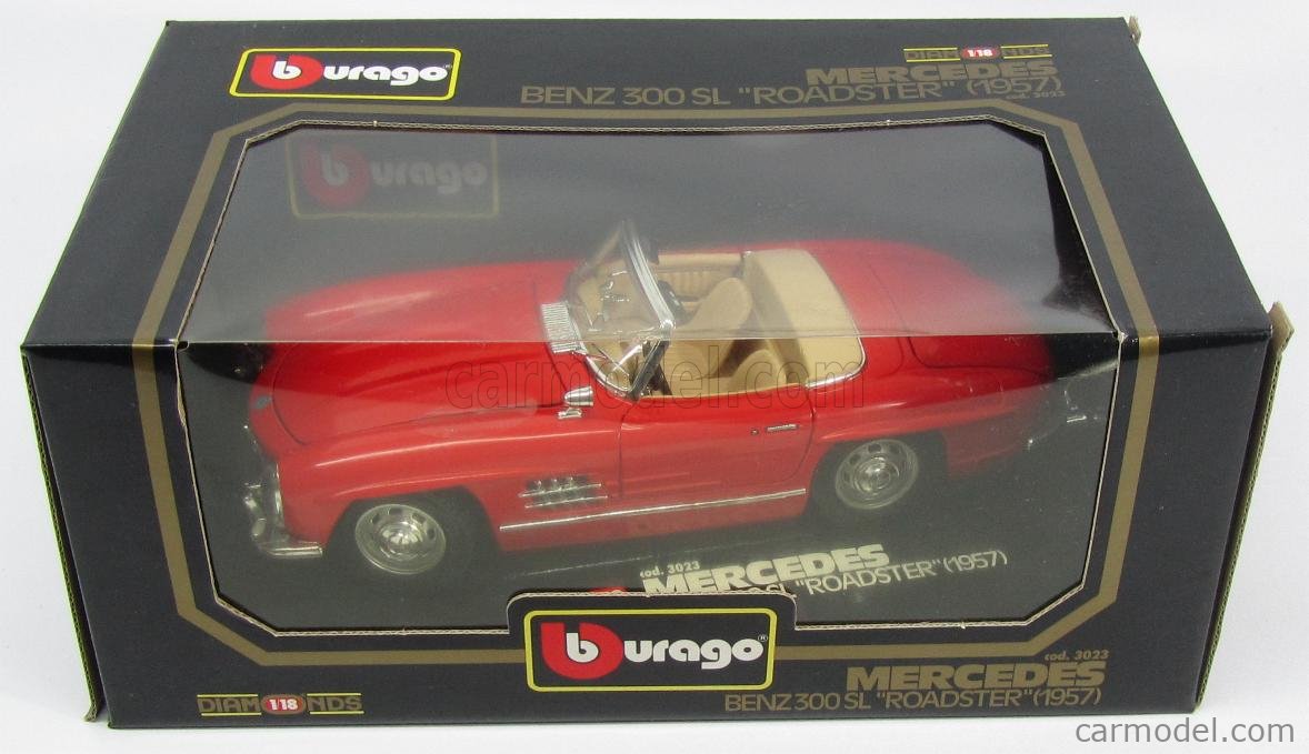 BURAGO 3023 Scale 1/18 | MERCEDES BENZ 300SL ROADSTER SPIDER