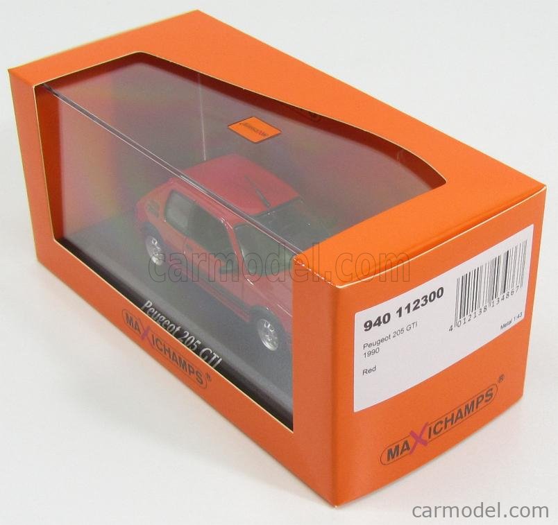 Peugeot 205 CTI 1990 Rouge Maxichamps 1/43 - Miniature Neuve Sous Boîte