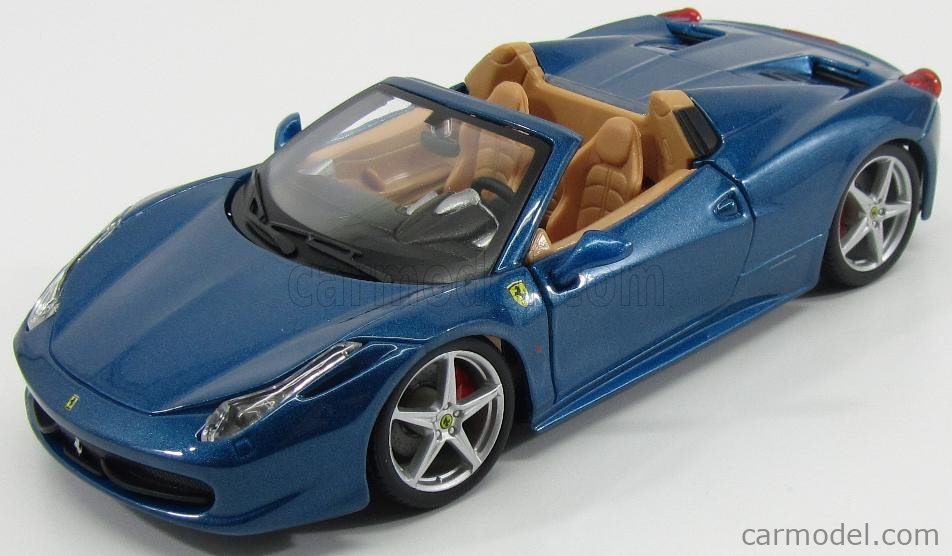 Burago Bu26017bl Scale 1 24 Ferrari 458 Italia Spider 2011 Blue Met