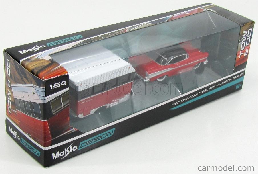 1957 Chevrolet Bel Air With Alameda Trailer Red Tow & Go 1/64...