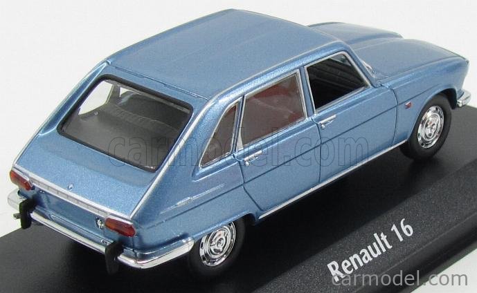 Miniature RENAULT 16 de 1965 Bleu Métallisé R16 Voiture de Collection 1/24