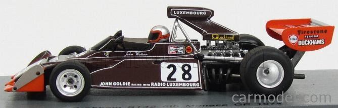 John Watson 1/43 Scale Spark S4785 Brabham BT42 #28 6th Monaco GP 1974