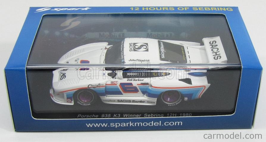【SPARK】Porsche 935 K3 n°43 LM 1980 #S22 Spark 1:43 Porsche 935 K3 #6 Winner 12h Sebring 1980