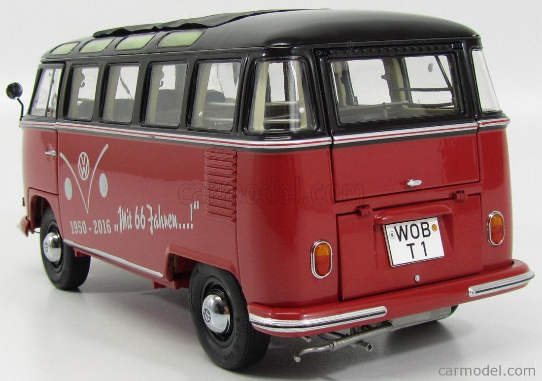 SCHUCO 028401 Scale 1/18 | VOLKSWAGEN T1 SAMBA MINIBUS - 66 JAHRE RED