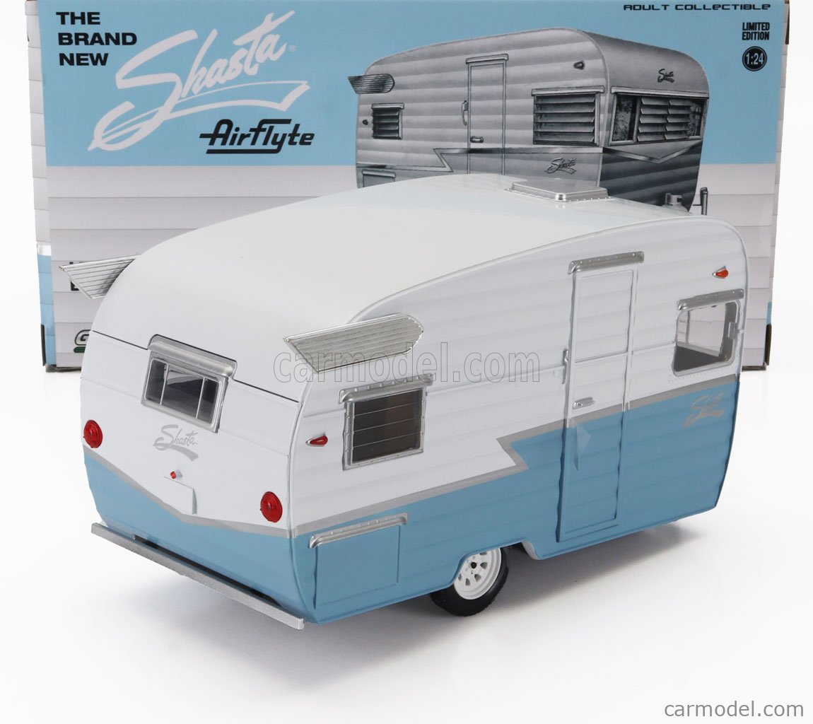 Greenlight Airflyte Shasta 15 &ndash; Modello In Scala 1:24, Colori Bianco E Blu, Nuovo