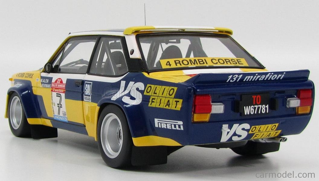 Kyosho 1:18 Fiat 131 Abarth Dirty Version #2 4to Rallye Monte Carlo 1978 Röhrl, Geistdörfer