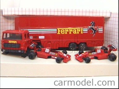 POLITOYS POLISTIL RJ Scale 1/55 | FERRARI TRUCK FIAT + 2 126