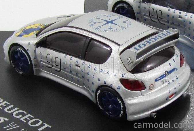 Miniature 1/43 Peugeot 206 WRC #99 - Voiture Présentation 1998 - Skid SKM99001 Argenté