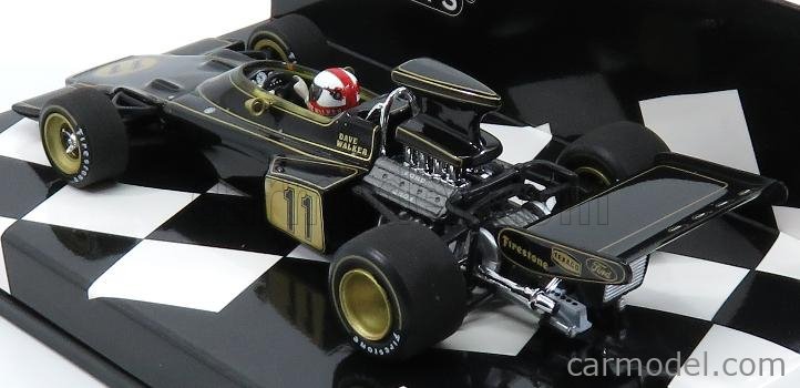 MINICHAMPS 400720011 Scale 1/43  LOTUS F1  72 FORD N 11 USA GP 1972 D.WALKER BLACK GOLD