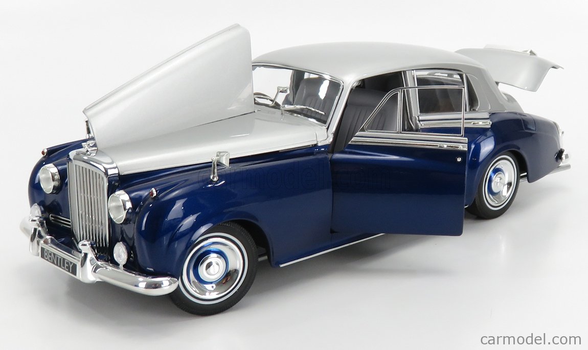 1960 BENTLEY S2 SILVER/BLUE 1/18 DIECAST MODEL CAR BY MINICHAMPS 100139954