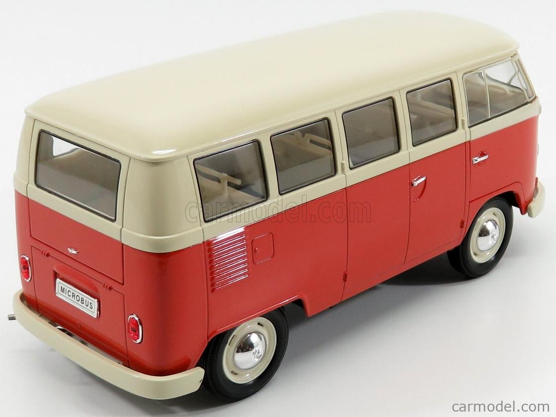 WELLY WE18054R Scale 1/18 | VOLKSWAGEN T1 MINIBUS 1963 RED CREAM