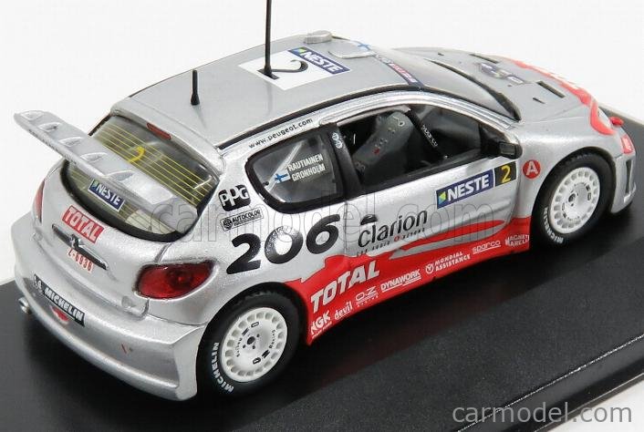 EDICOLA RCC021 Scale 1/43 | PEUGEOT 206 WRC N 2 WINNER RALLY NESTE FINLAND  2002   SILVER RED