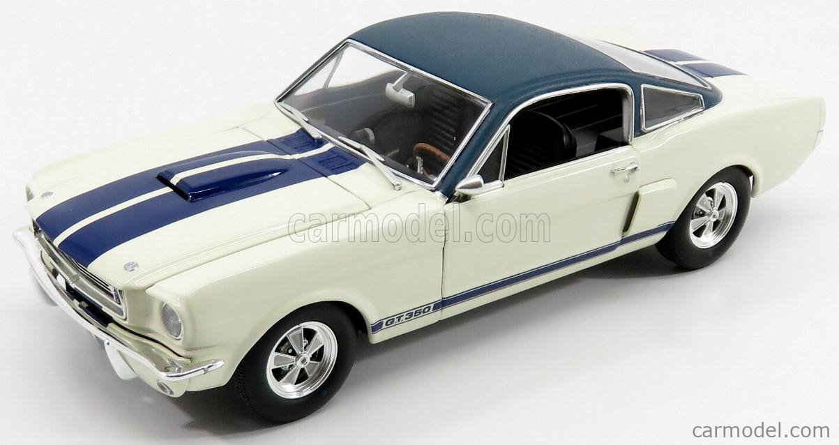 ACME ACME1801833 FORD MUSTANG SHELBY GT350 1966 BLANCHE AVEC BANDES BLEU 1/18 