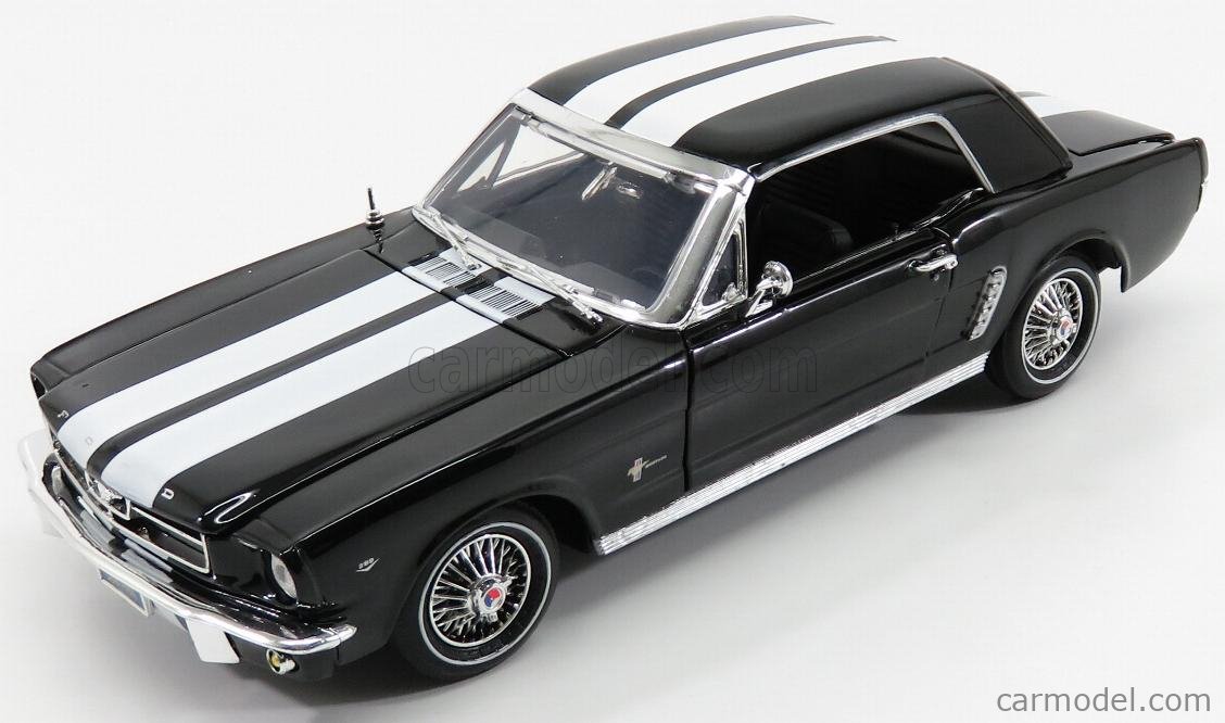 MOTOR-MAX 73164BK Scale 1/18  FORD USA MUSTANG 1/2 HARD-TOP 1964 BLACK  WHITE