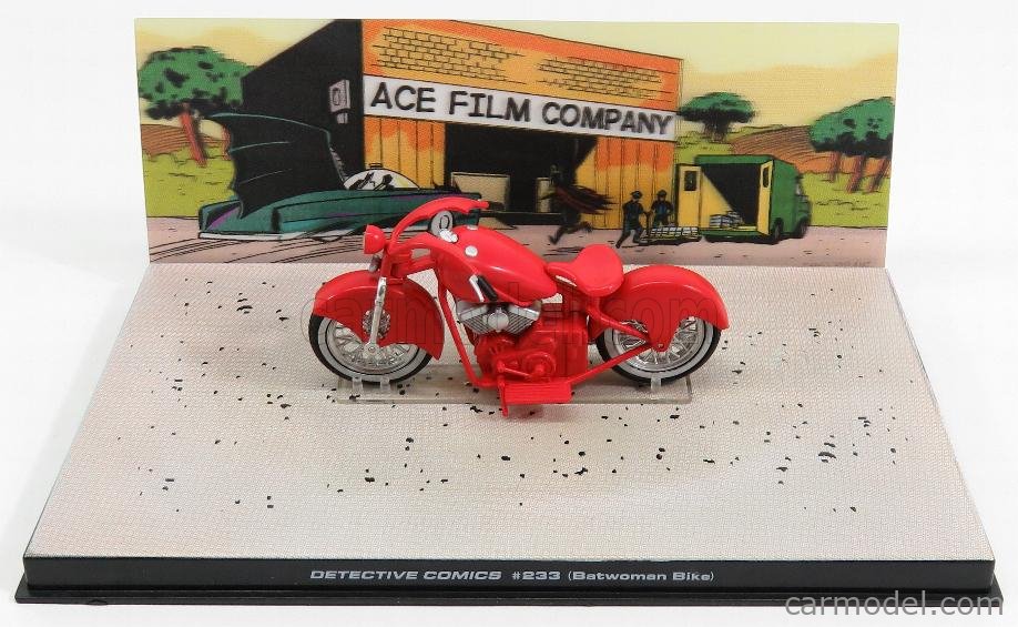 EDICOLA BATCOL051 Scale 1/43 | BATMAN BATWOMAN BIKE - MOTORCYCLE -  DETECTIVE COMICS 233 RED SILVER WHITE