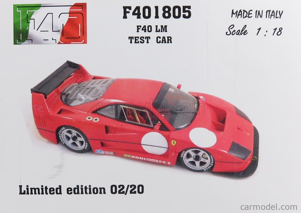 MG-MODEL F40-1805 Scale 1/18 | FERRARI F40 LM N 0 TEST CAR 24h LE