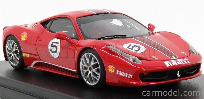 Looksmart LS385A – Ferrari F458 Italia Challenge N°5, Rosso Corsa, échelle 1:43, Résine