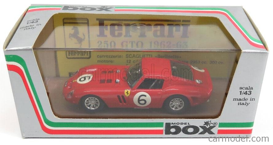 BOX-MODEL 8404 Scale 1/43 | FERRARI 250 GTO N 6 TURIST TROPHY 1962 RED