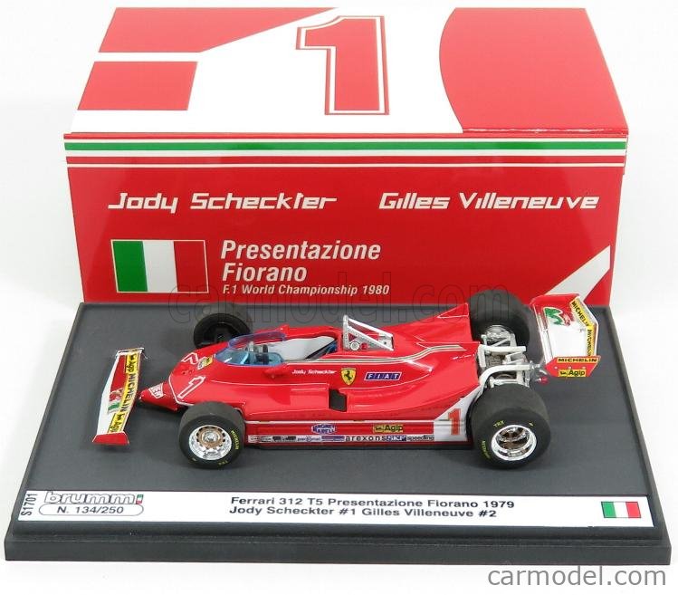 Ferrari F1 312T5 #1 #2 Pres.Fiorano 1979 Sheckter Villeneuve BRUMM 1:43 S17-01 M 