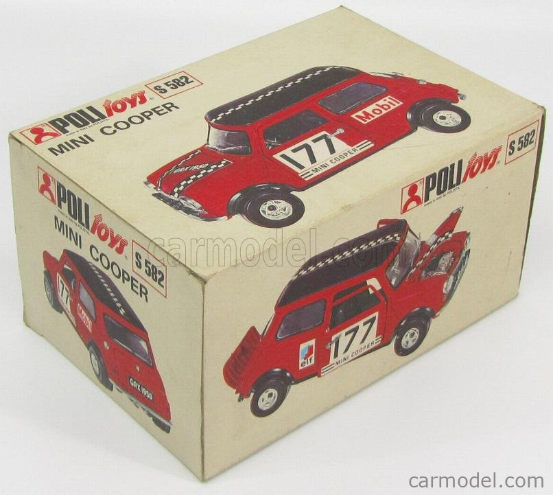 Politoys SB 1/25 - Austin Mini Cooper Rallye Monte Carlo 1967 N°177 - Etat D'usage