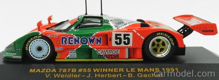 MAZDA - 787B RENOWN CHARGE N 55 WINNER 24h LE MANS 1991 B.GACHOT -  J.HERBERT - V.WEIDLER