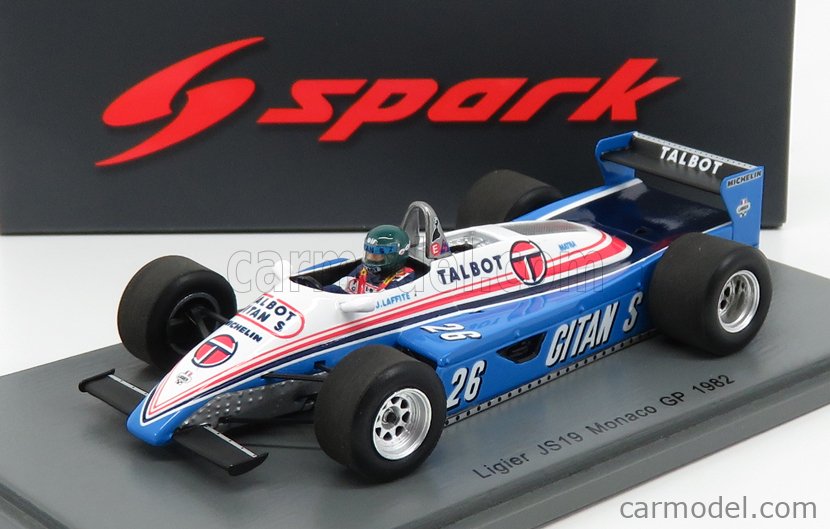SPARK S4817 Ligier Matra JS19 #26 GP F1 Monaco 1982 Jacques Laffite 