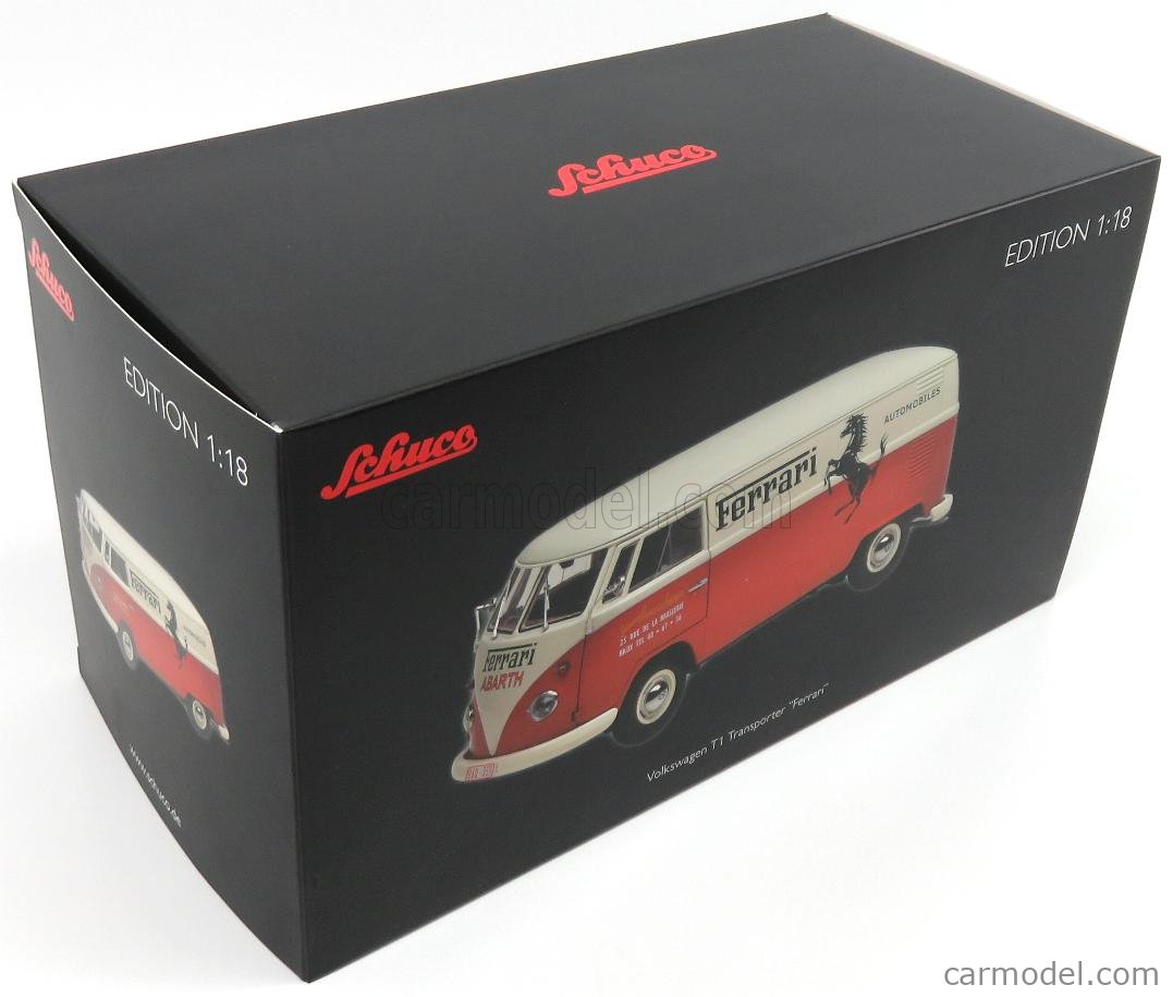 SCHUCO 0367 Scale 1/18 | VOLKSWAGEN T1 VAN KASTENWAGEN FERRARI