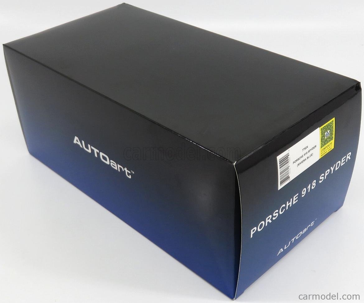 Modèle Réduit AUTOart 1/18 - Porsche 918 Spyder (2013) Couleur Riviera Bleu - Neuf, Boîte Collector