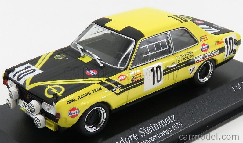 Minichamps Scale 1 43 Opel Commodore Team Steinmetz Tuning N 10 24h Spa 1970 D Frohlich W Kauhsen Yellow Matt Black