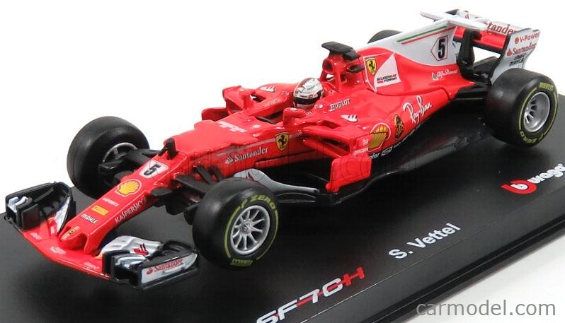 Burago 2017 Ferrari F1 SF70H Sebastian Vettel #5 1/43 Scale Diecast Car Formula 