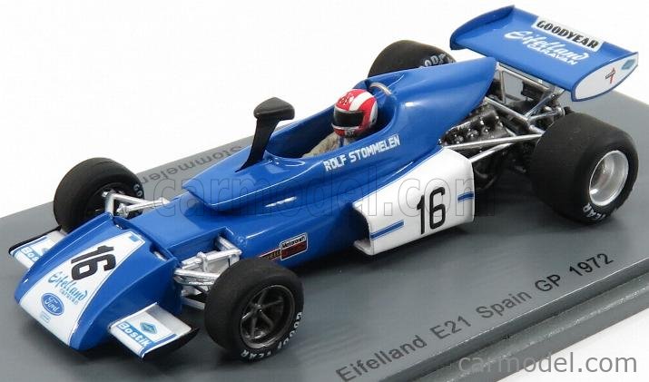 SPARK-MODEL S3384 Scale 1/43 | EIFELLAND F1 E21 N 16 SPAIN GP 1972  R.STOMMELEN BLUE WHITE