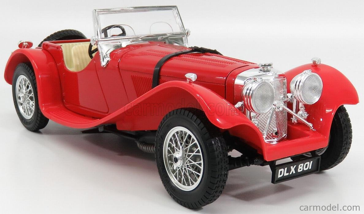 BURAGO 3006 Scale 1/18 | JAGUAR SS100 SPIDER 1937 RED