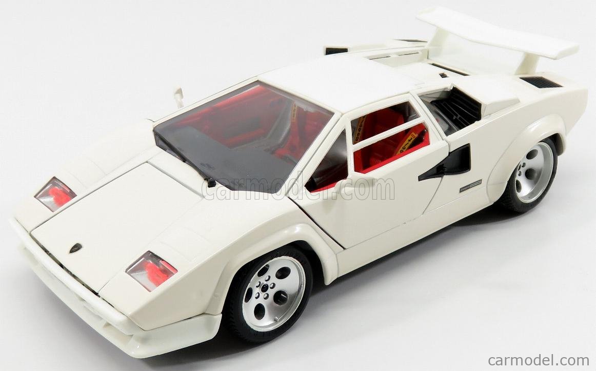 Bburago Lamborghini 1988 model ミニカー BURAGO 3047 Escala 1/18 | LAMBORGHINI COUNTACH 1988 WHITE