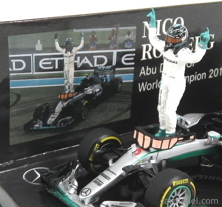 OPO 10 - Voiture Miniature Formule 1 1/43 Compatible avec Mercedes F1 W07  Hybrid - Nico Rosberg - 2016 - FD077
