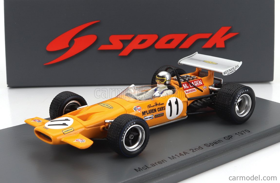 SPARK-MODEL S4843 Scale 1/43 | McLAREN F1 M14A N 11 2nd SPAIN GP 1970 ...