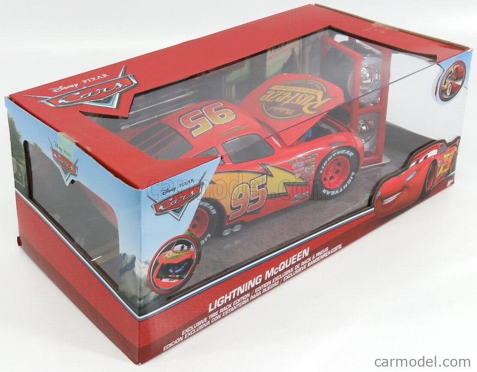 Lightning McQueen w/ Extra Wheels, Disney Pixar Cars - Jada Toys 97751 -  1/24 Scale Diecast Car