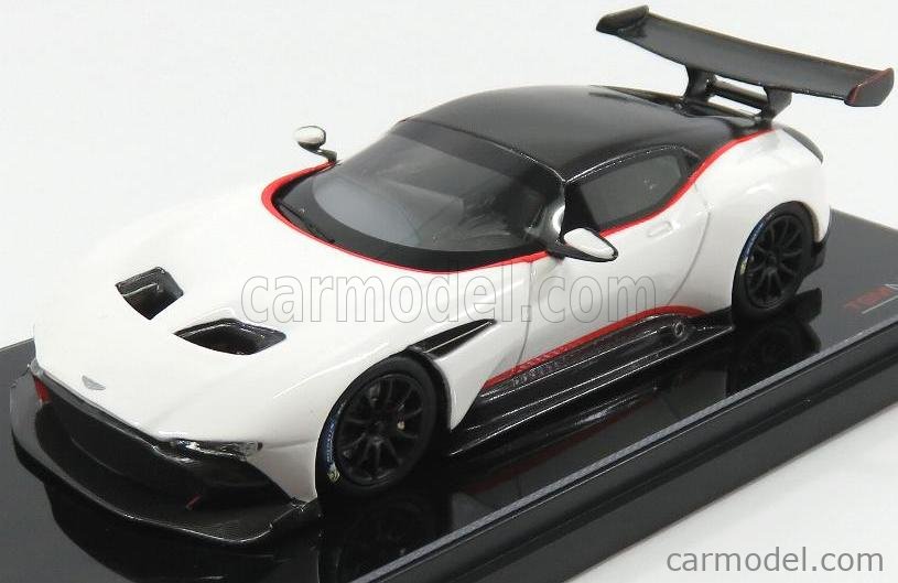 Aston Martin Vulcan 2015 - Autoart 1/18 - Blanche Bandes Bleu/Rouge - Modèle AA70261