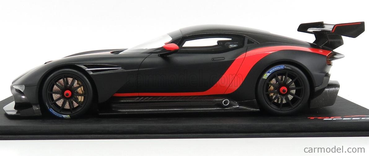 Autoart 1:18 Aston Martin Vulcan 2015 - Noir Mat Rayures Vertes - AA70262 NEUF