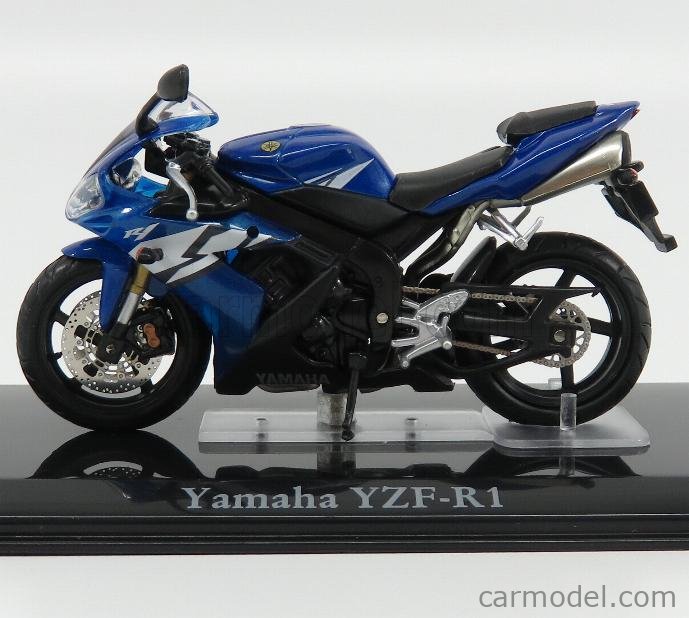 Yamaha YZF-R1 Blue scale 1:24 Motorcycle Model From Atlas Die-Cast 