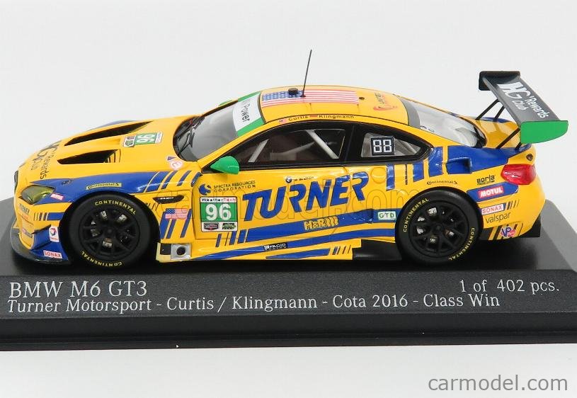 BMW - 6-SERIES M6 GT3 TEAM TURNER MOTORSPORT N 96 CLASS WINNER 2016 CURTIS  - KLINGMAN - COTA