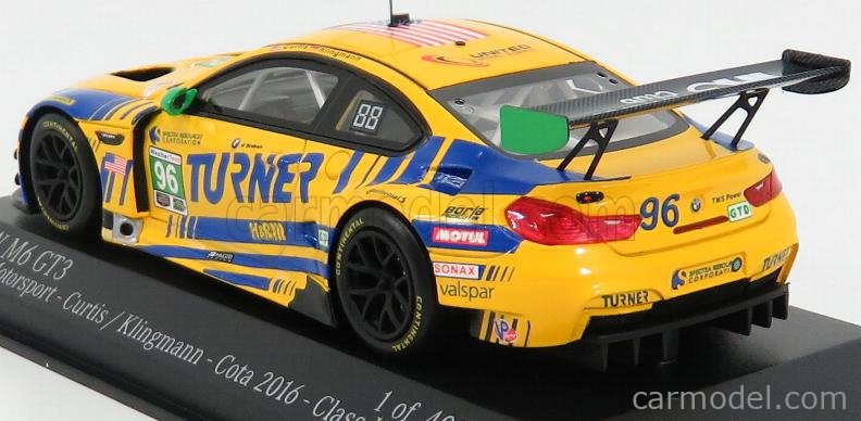 BMW - 6-SERIES M6 GT3 TEAM TURNER MOTORSPORT N 96 CLASS WINNER 2016 CURTIS  - KLINGMAN - COTA